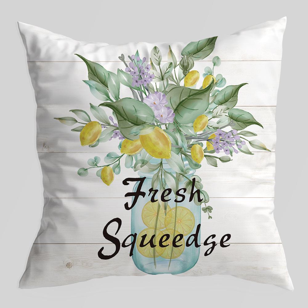 

Новая наволочка серии Лимон , Растение-грузовик, Бархатная наволочка с принтом Персиковая кожа , Офисная поясничная наволочка 45 * 45Cm without pillow core