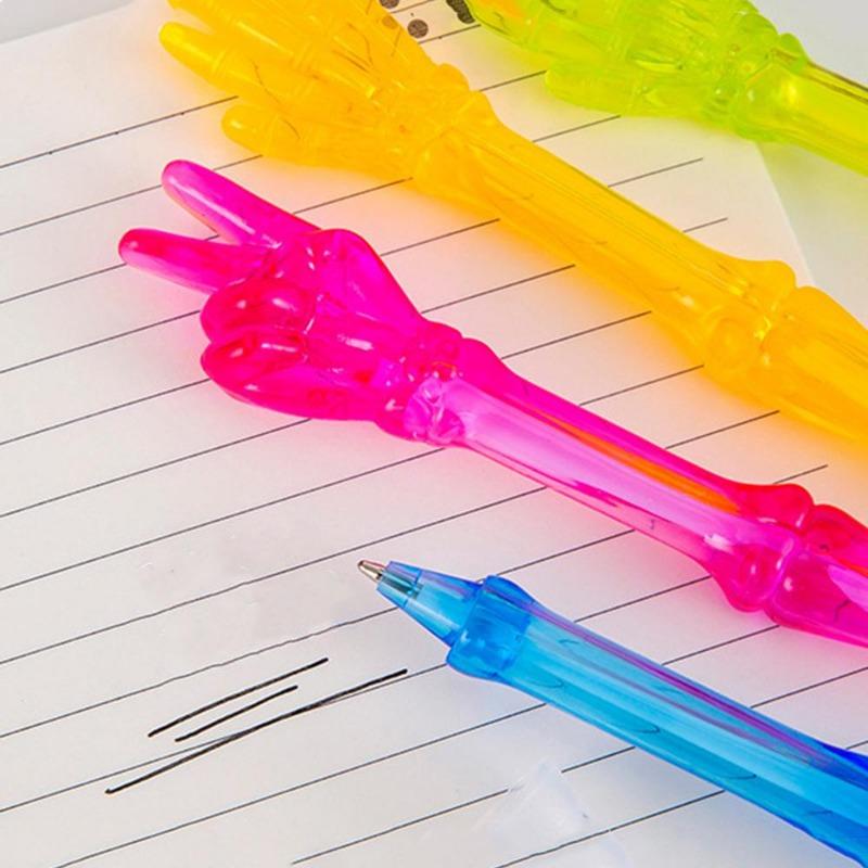 1Pc Creative Finger Bones Ballpoint Pen  Rock Paper Scissors Ball Pens Stationery Office School Supply Novelty Funny