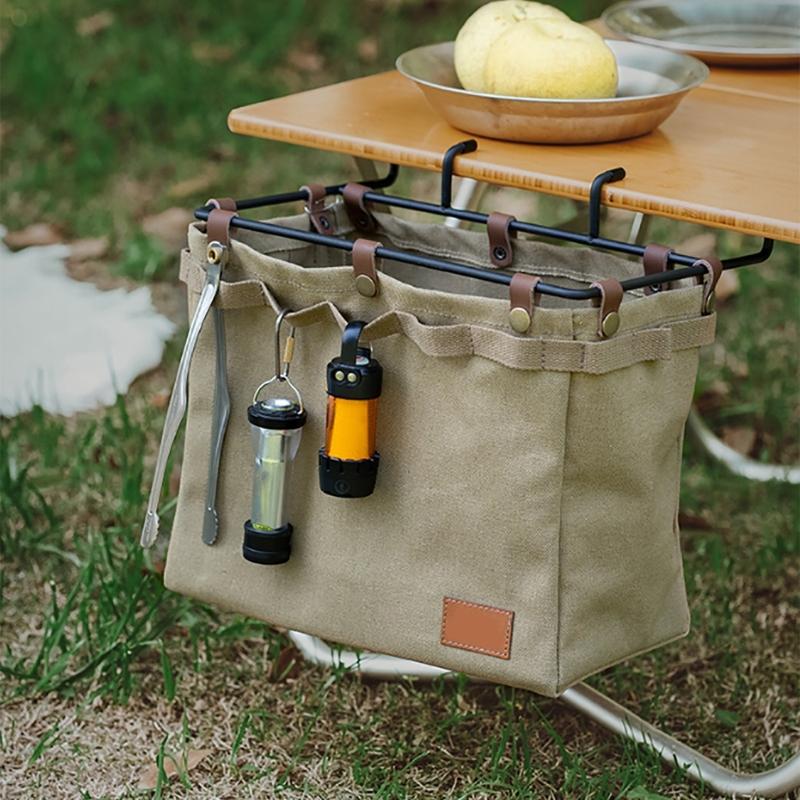Foldable Tablesides Organizers Bag for Camping Picnics Outdoor Activity Hanging Bag Camping Table Side Hanging Pouches