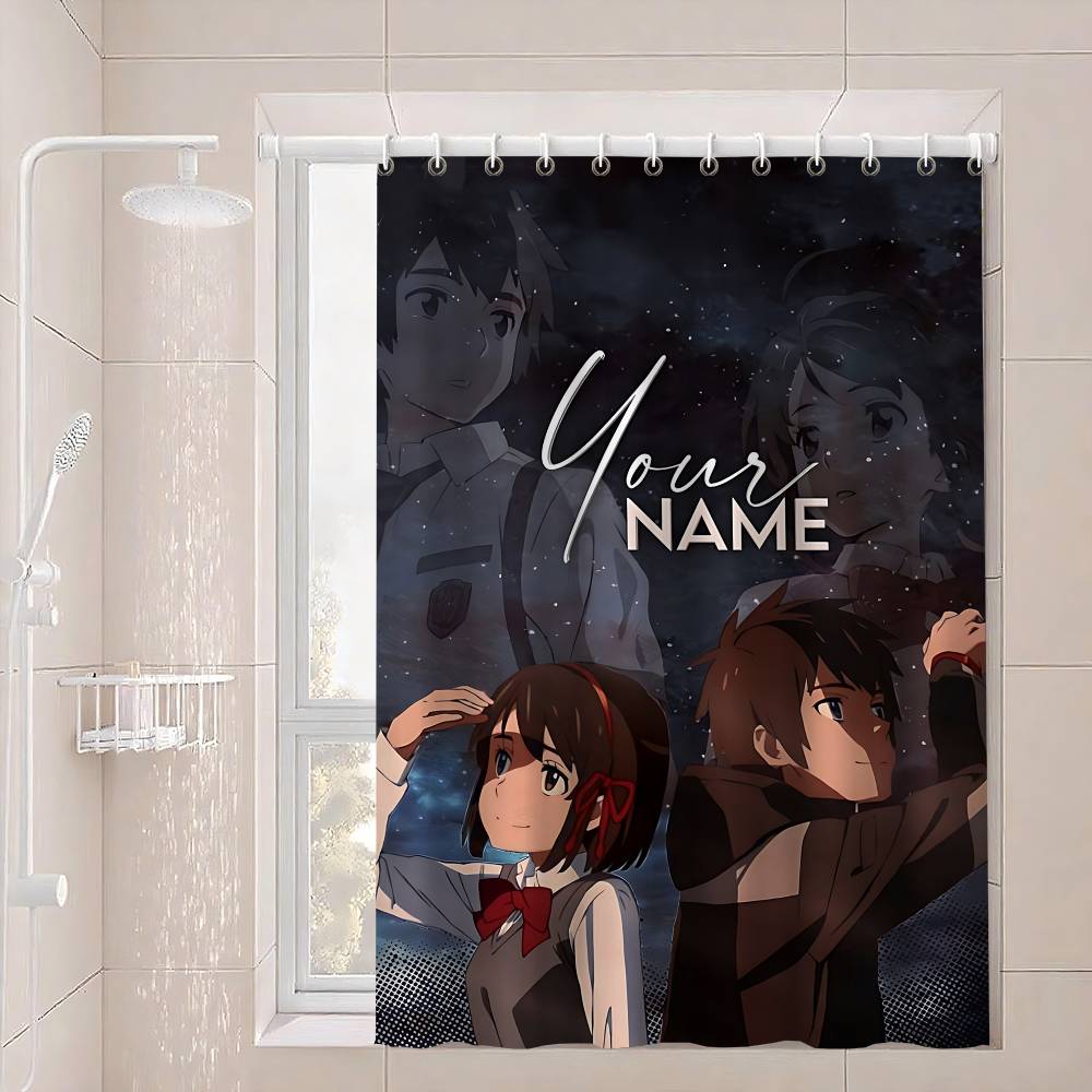 Japan Anime Y-Your Name Waterproof Fabric Shower Curtain Bathroom Decoration Curtain Home Hawaiian Style Shower Curtain