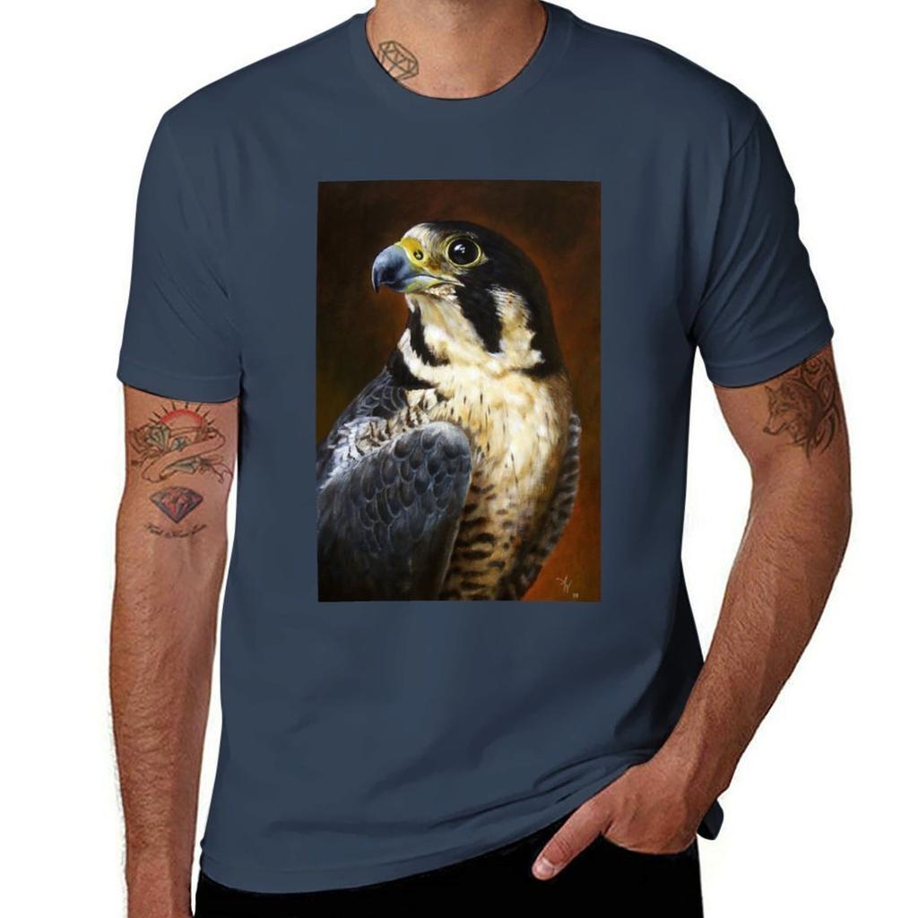 Proud Peregrine Falcon TShirt Basic Solid Tee for Daily Use