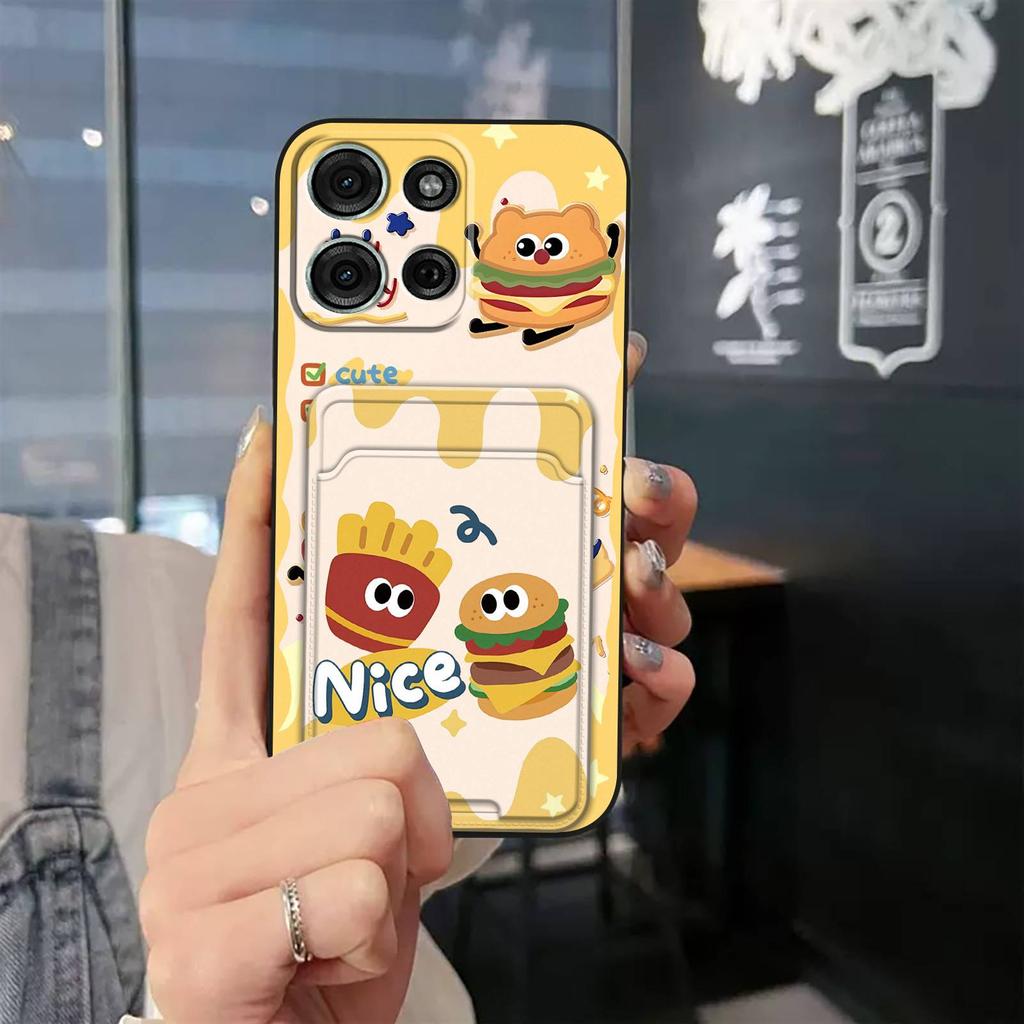 Protective Durable Phone Case For MOTO G75 5G Graffiti Shockproof TPU Cute Full Wrap Card Sleeve Anti-knock Soft Case