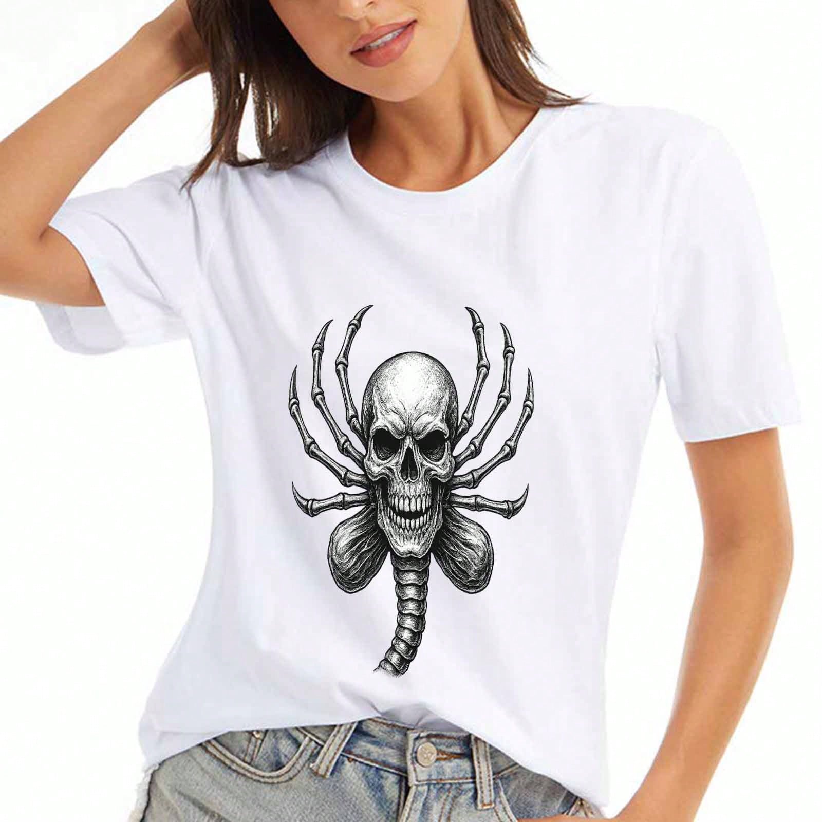 Skull Mortality Hints Wounisex s Cotton T Shirt, Pure Cotton Premium Printing, Durable, Casual And Fashionable. Express Your Unique Style With This Am S разноцветный
