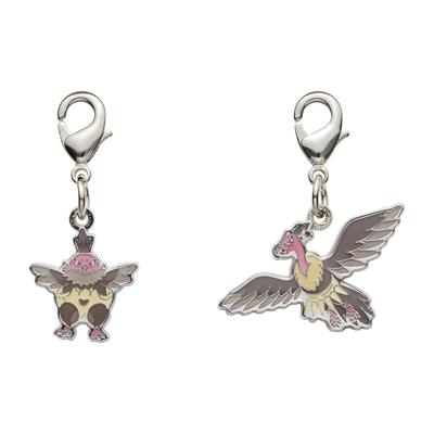 Pokemon Center National Pokedex Metal Charm #629 Vullaby & #630 Mandibuzz