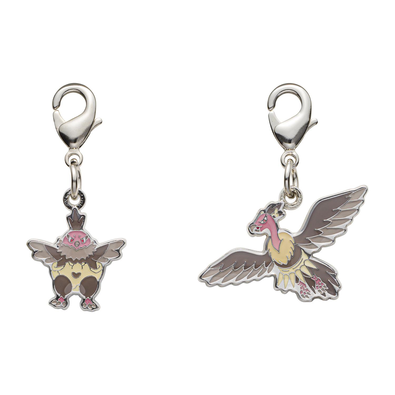 [Pokemon] Pokemon Center National Pokedex Metal Charm #629 Vullaby & #630 Mandibuzz