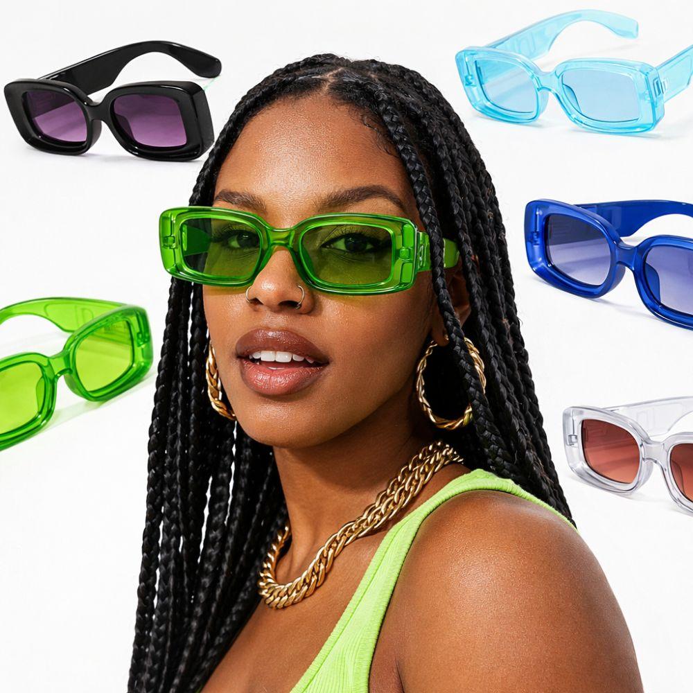 Trendy Hip-Hop Small Square Sunglasses Vintage Candy Color Sun Glasses UV400 Cool Traveling Eyeglasses Women Men