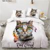 Black Cat Bedding Set Cute Cats Cartoon Duvet Cover Set Double Size Soft Fabric Bed Sets Kids Home Textile Halloween Decor Gift