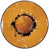Living Room Bedroom Floor Mats Kids Room Area Rug Basketball Ball Retro Striped Print Round Rug