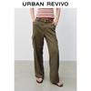 UR Women's Vintage Distressed Lyocell Wide-Leg Cargo Trousers