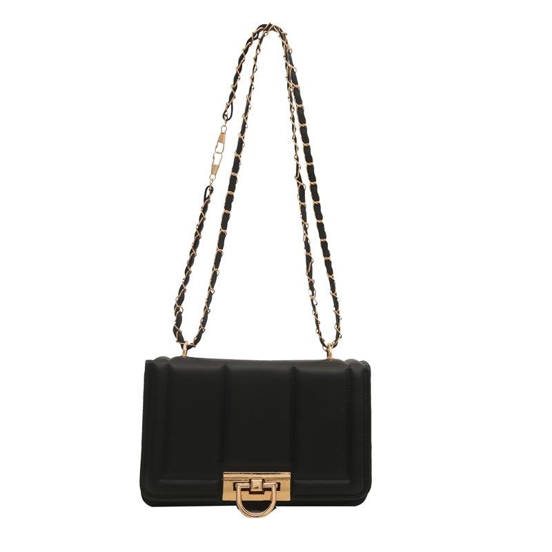 New women's bag fashionable solid color high-end sense versatile shoulder small square bag trendy messenger bag chain bag