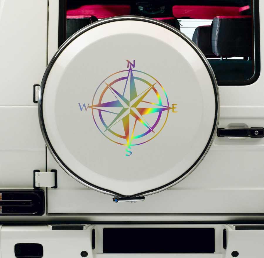 

Цветная лазерная светоотражающая 3D наклейка на автомобиль компас тотем Капот автомобиля компас Универсальный