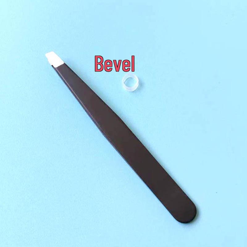 

Черный пинцет для бровей из нержавеющей стали с плоским, скошенным, ножевидным и заостренным кончиками - Инструмент для красоты для точного выщипывания