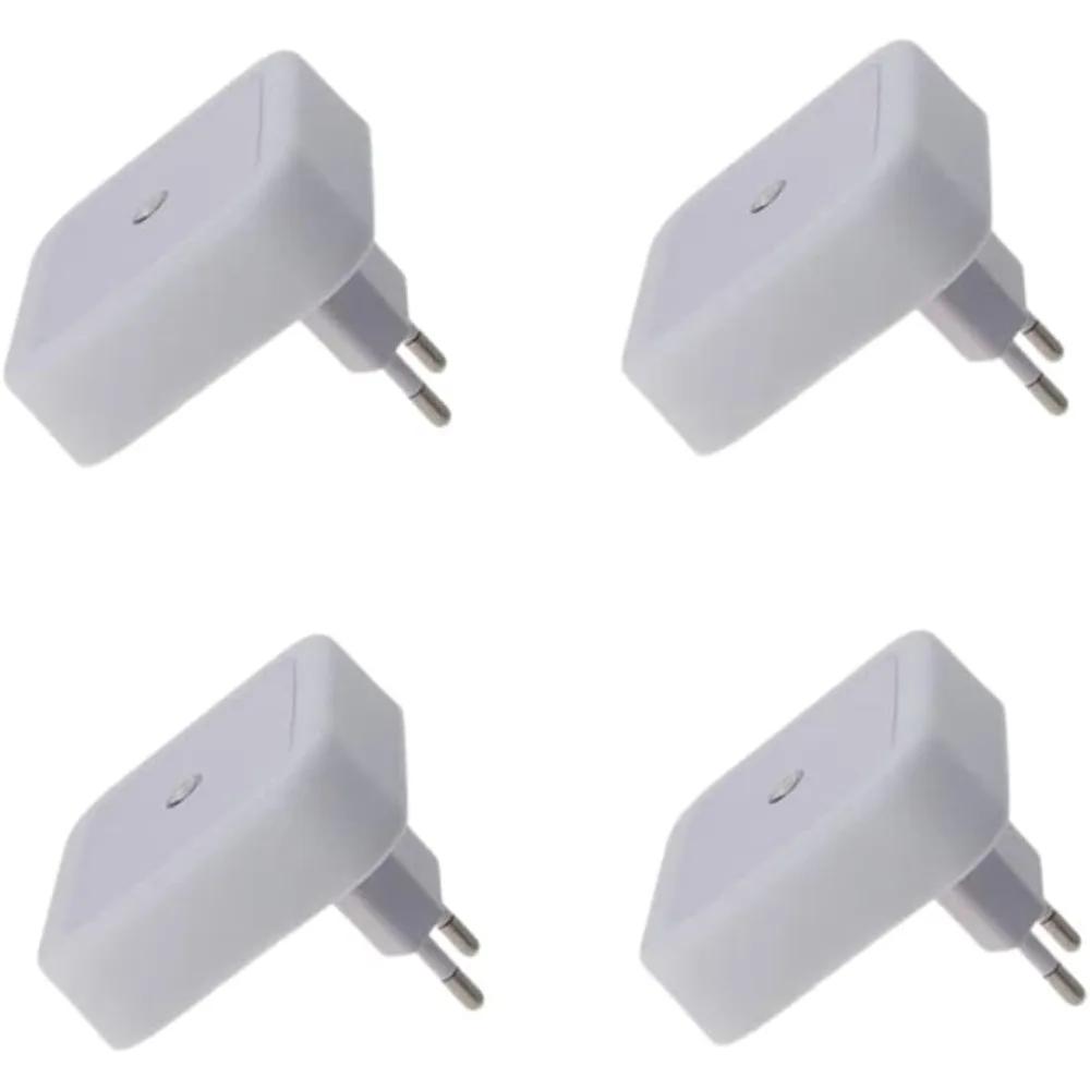 Plug-in Night Light, Bathroom Shaver Light, LED Bed Lights with Auto Dusk-to-Dawn Sensor for Bedroom Kitchen Hallway White 4Pcs