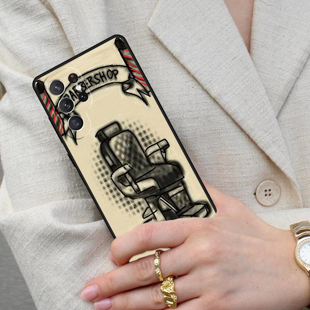 Barber Shop Hair Stylist Salon SOFT Cell Phone Case for Samsung Galaxy S26 Ultra S25 S24 S23 S22 S21 S20 Note10 Cover