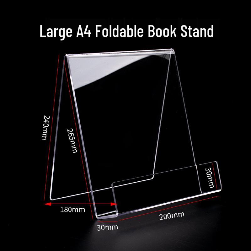 Transparent Acrylic Bookstand: Bookshelf Bookend & Desktop Display Rack