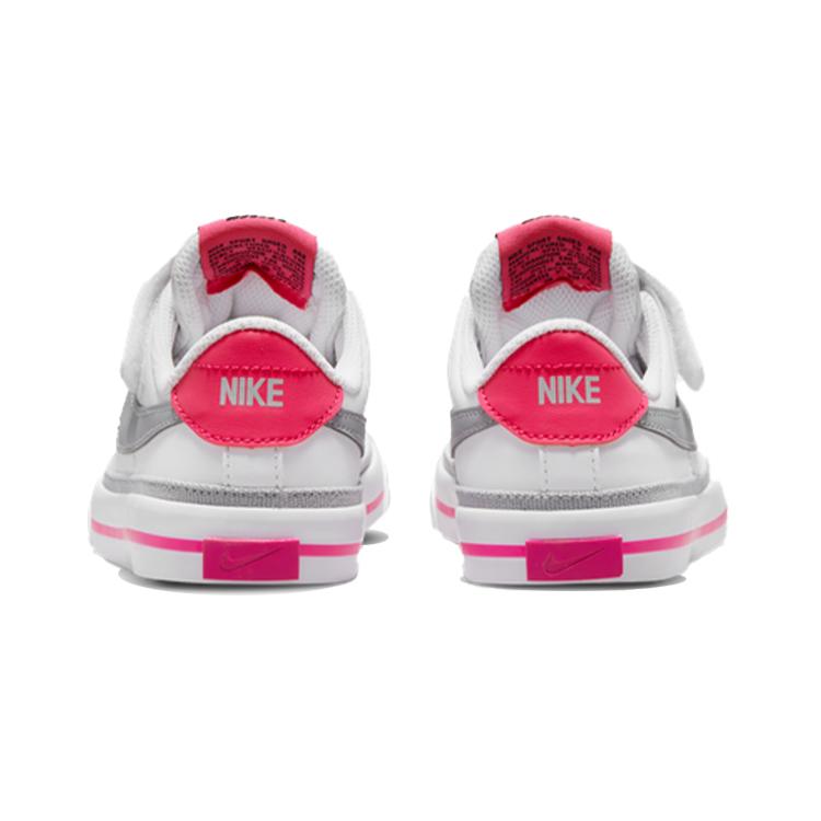 Nike Court Legacy Low top Skateboard Shoes Gray White Children Aged 3 7 Years Old DA5381-111