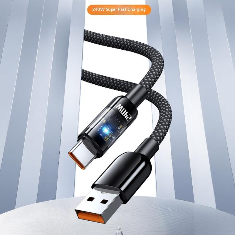 240W Usb Cable Fast Charging For Smartphone 1 Meter /2 Meters Type-C Data Cable
