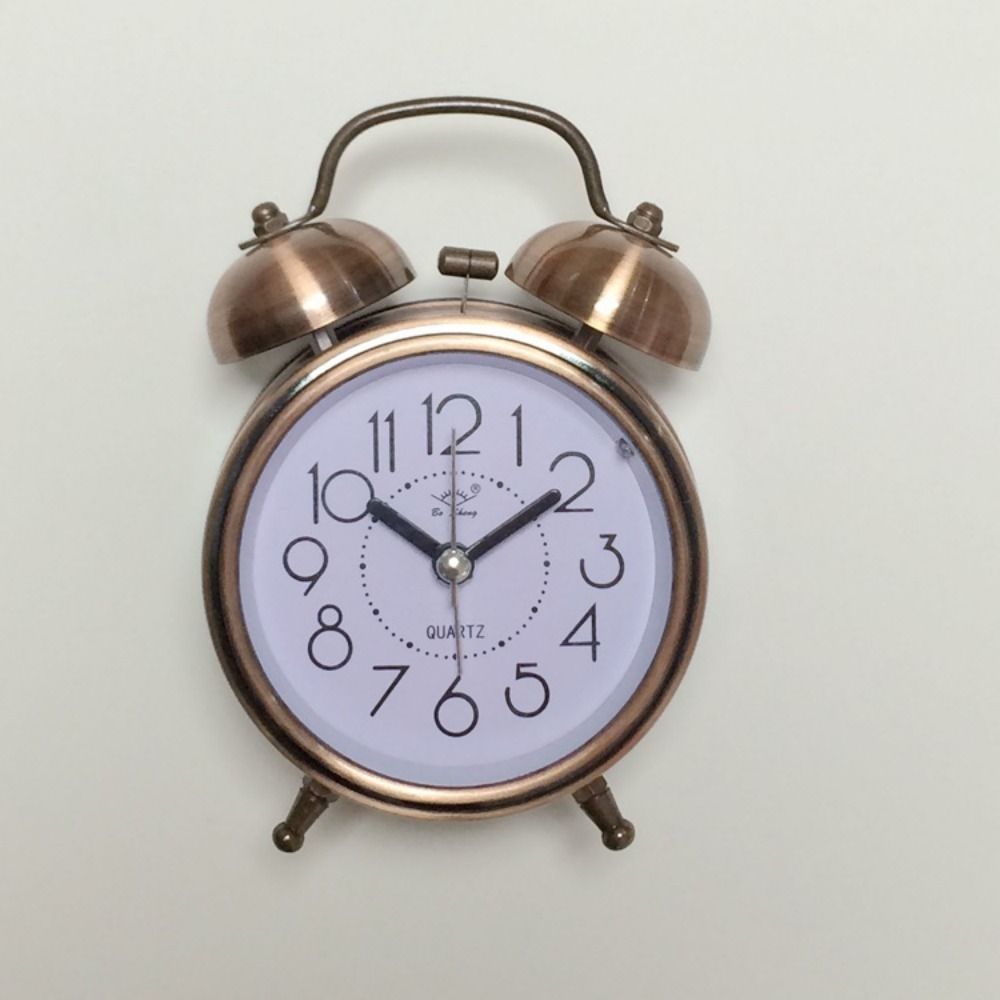 Mute Type Retro Alarm Clock Super Loud Bell Alarm Clock Study Silent Table Clock Clock Ornament