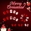 Holiday Party Press On Nail 24PCS Snowflake Candy Cane Designs Lightweight ABS False Nail Christmas Design Easy Apply