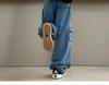 Trendy Women's Light Washed Zipper Jeans Overalls - European & American Style