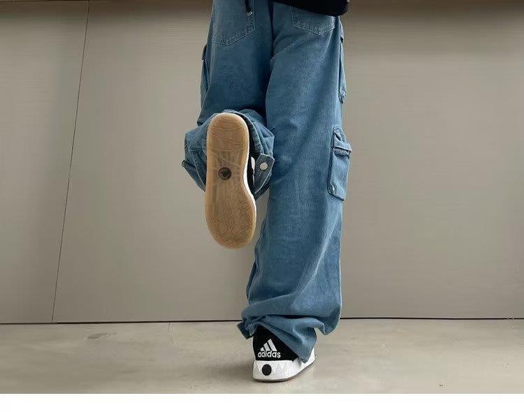 Trendy Women's Light Washed Zipper Jeans Overalls - European & American Style