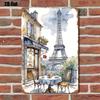 Vintage Paris Cafe Scene Metal Sign Iron X Inch Retro Wall Decor Plaque Tin Plate For Living Room Cafe
