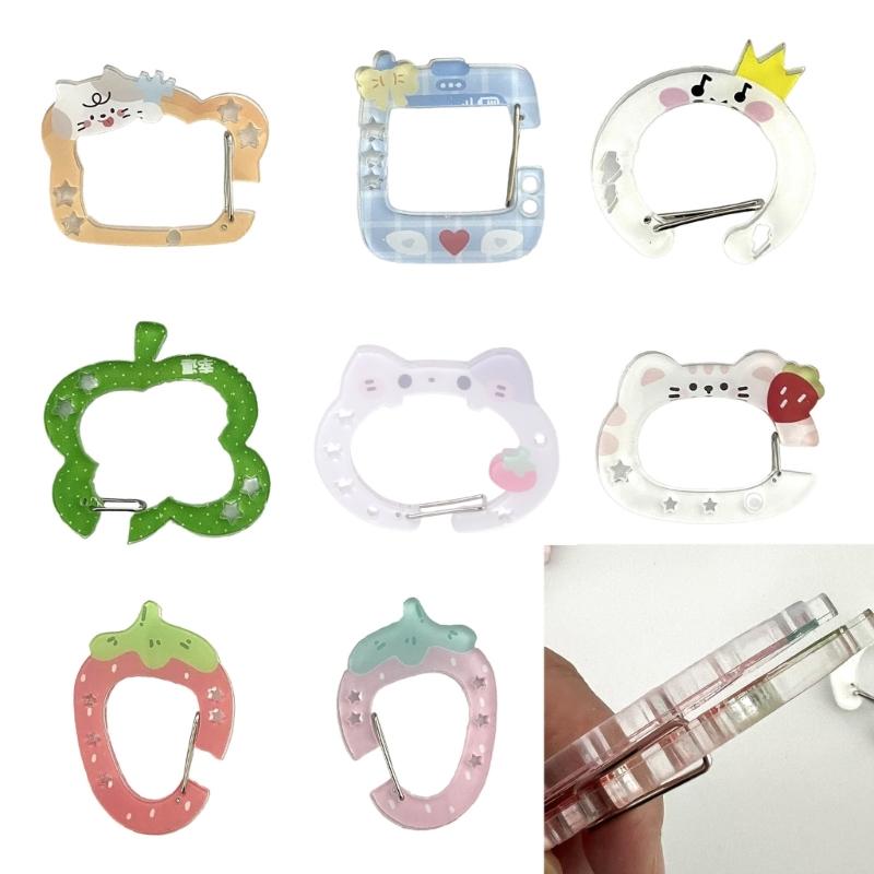 Stylish Colorful Carabiner Clip Keychain Bag Charm Acrylic Pendant for Backpack Handbook Accessories for Students