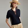 Wudao 100% Tencel Colorblock Women's Knitted Polo Shirt
