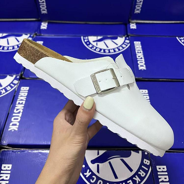 Unisex BK Pravá kůže Birkenstock Uzavřené Retro Mules s Korkovou Podrážkou – Pohodlné a Všestranné.