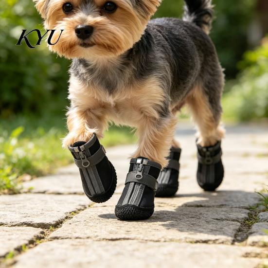 Non Slip Rubber Sole Paw Protectors 4Pcs Non-Slip Dog Shoes, Breathable Mesh Boots, Waterproof Rain Boots for Dogs Pet Small Dogs, Outdoor Walking