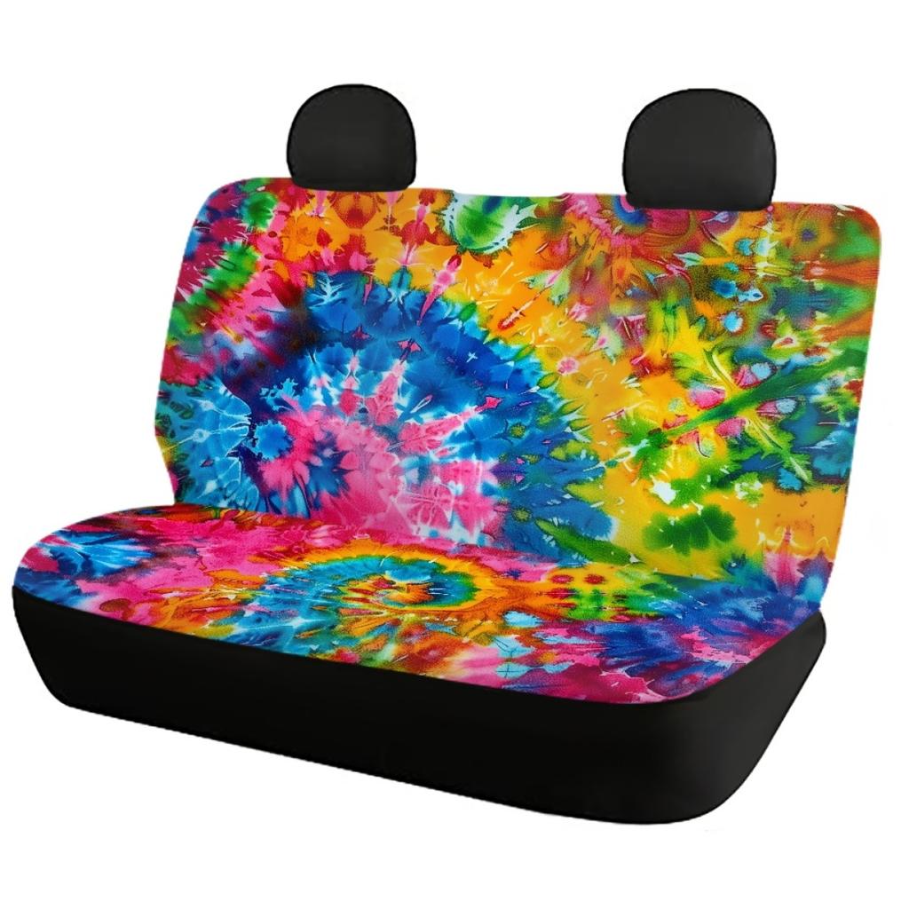 5-Seat Car Seat Covers Set Abstract Art Digital Print Waterproof Fabric Airbag Compatible Front Rear Seat Protectors Universal Fit
