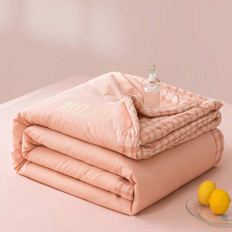 Simple Grid Printed Cooling Blanket for Summer Comfortable Breathable Air Conditioner Comforters Single Double Bed Quilted Quilt