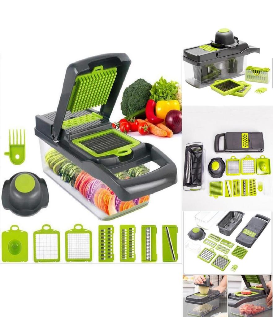 Vegetable Cutter Fruit Slicer Grater Shredder Drain Basket Slicer 8 In 1 Gadgets