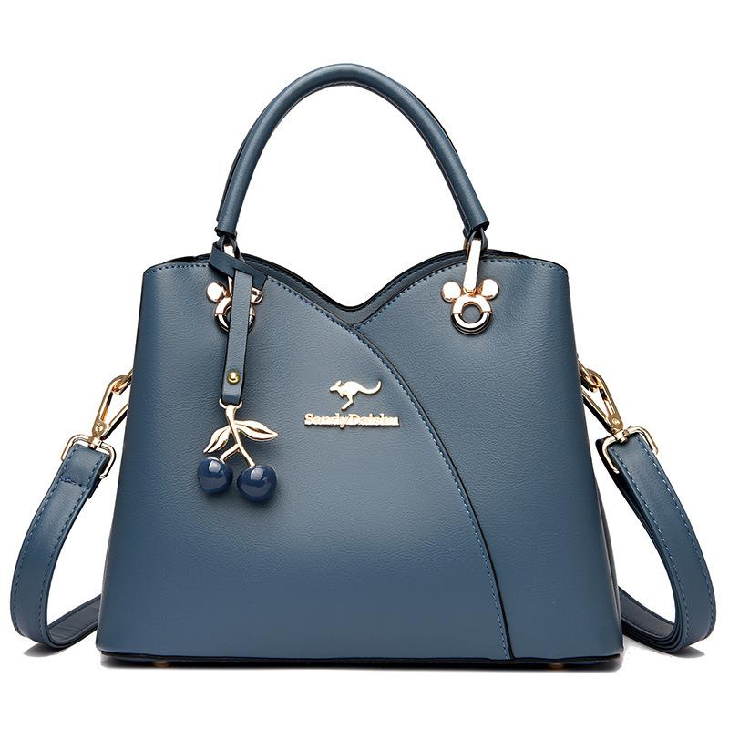 Spring and Summer Women's Bag Splicing Geometric Middle-aged Mother's Handbag Simple and Versatile Large Capacity Women's Shoulder Bag