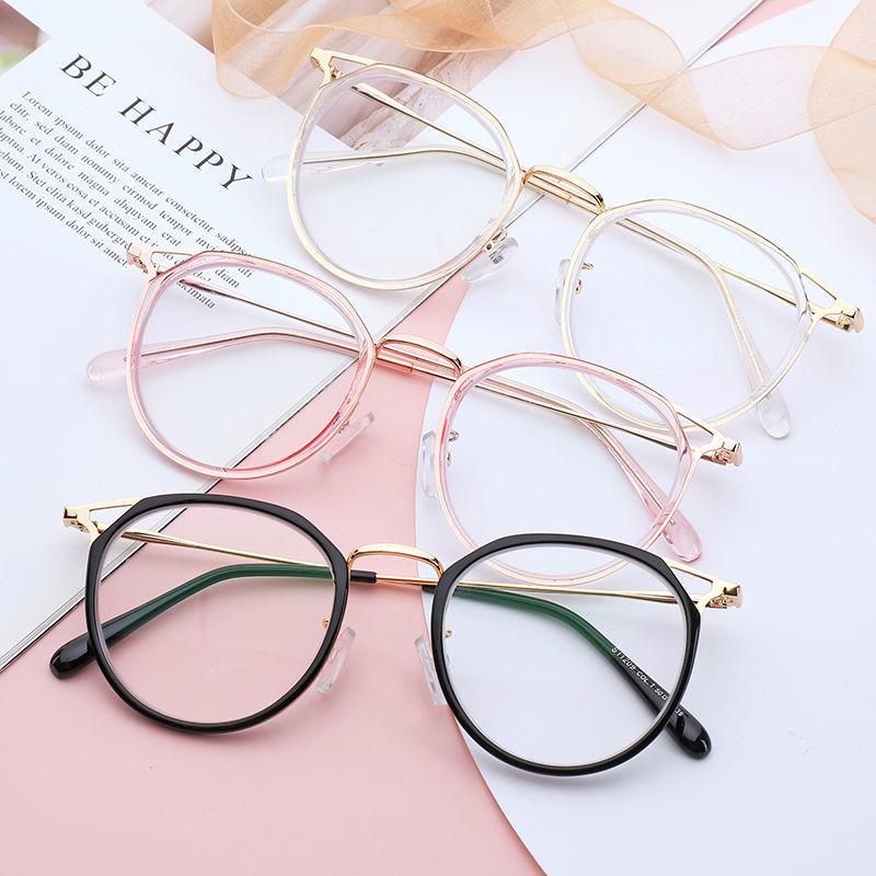 Full Frame Retro Metal Myopic Eyeglass Frame Anti Blue Light Short Sight Eyeglasses Round Women Men Cat Eye Near Sighted Glasses