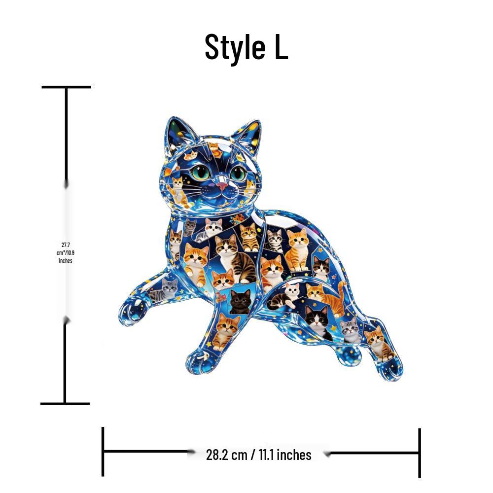 HOOLOOG Transparent Cat Puzzle: Challenging DIY Wooden Jigsaw and Piggy Bank