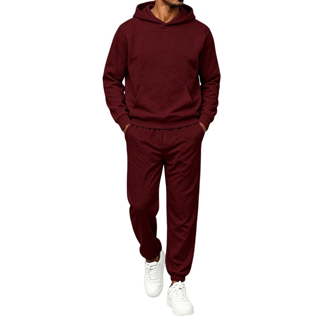 Ensemble Sweat à capuche Sweatshirt Homme Couleur Tenue Décontractée Deux Pièces pour Printemps et Automne