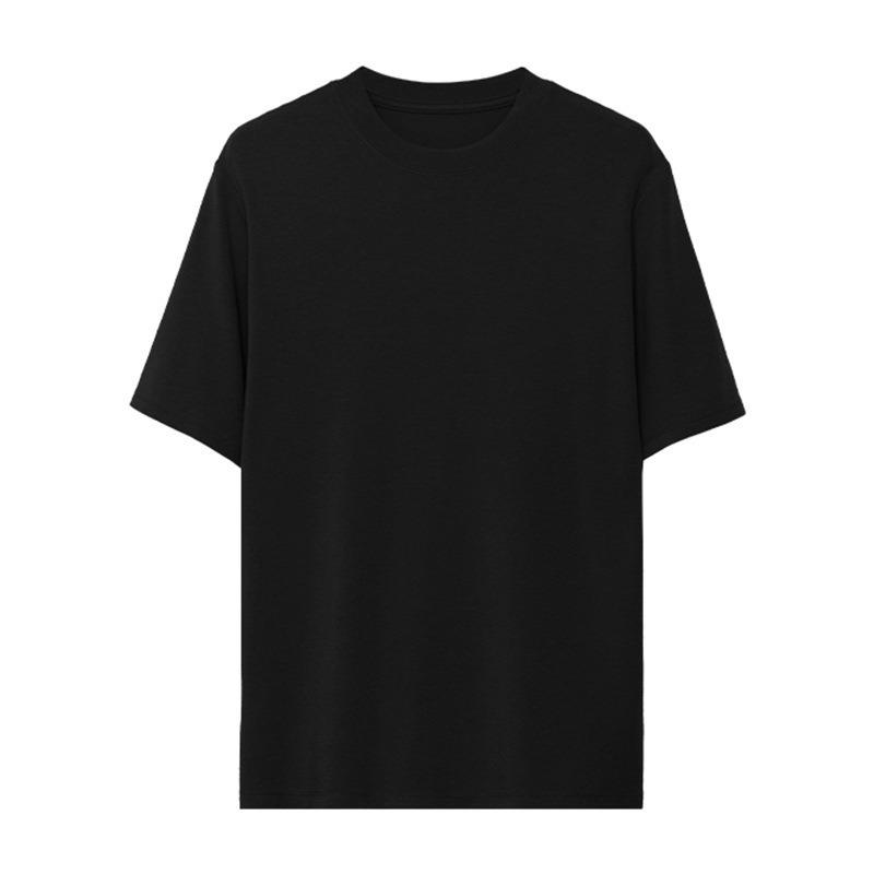 

Spring Soft Cotton Unisex Oversized T-Shirt - Loose Fit, Straight Shoulder, Versatile for Couples Large чорний/глибокий