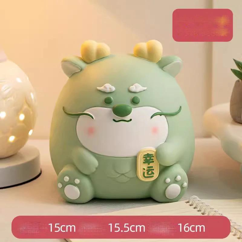 Креативная настольная копилка Очаровательный дракон Виниловая мультяшная копилка Большая вместимость Банка для хранения денег Детская коробка для хранения денег ZG112