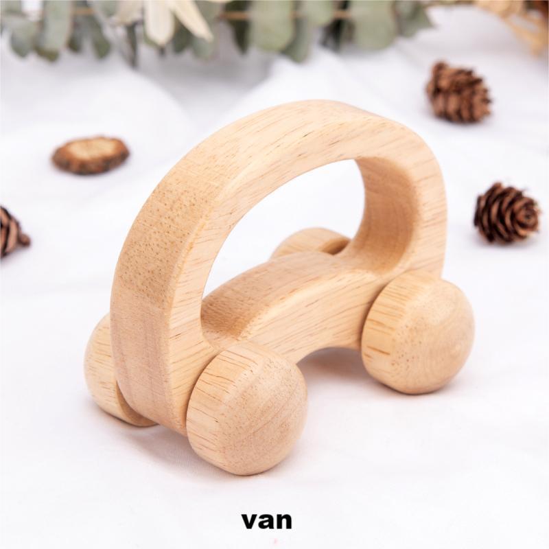 Wooden Inertia Handcart Toy for Children Aged 0-3: Grip Training and Play.