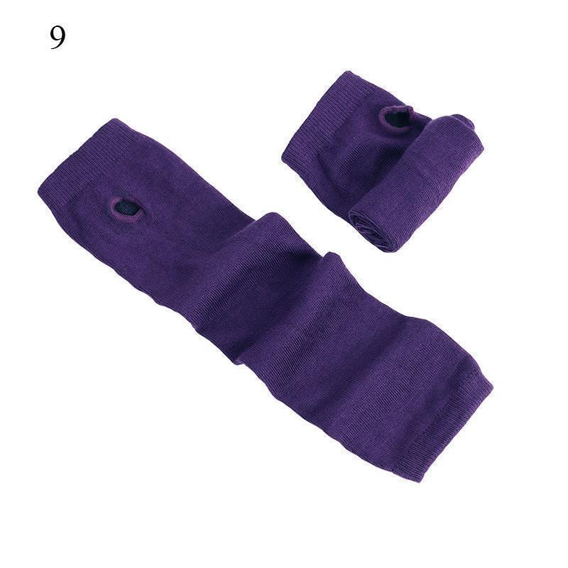 Striped Elbow Gloves Women Emo Gloves Winter Warm Long Sleeves Gloves Women Fingerless Stripe Hip-Hop Knitted Elbow Mittens