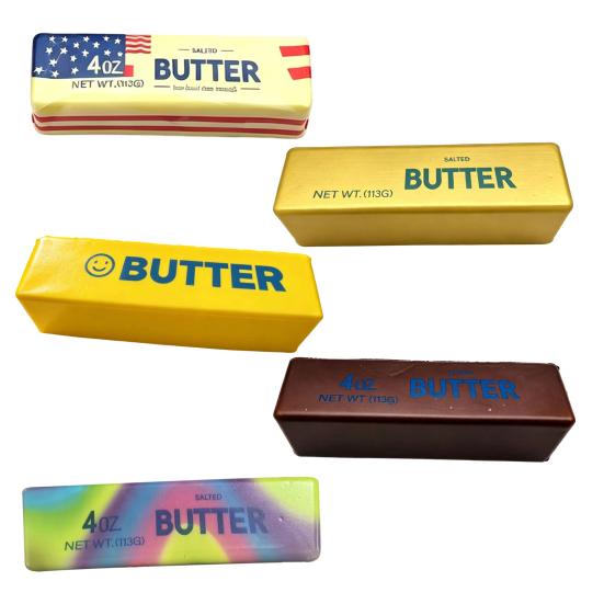 Butter Stick Slow-Rising Squeeze Toy Soft PU Fidget Toy Realistic Butter Stick Stress Reliever Portable Decompression Gadget for Kids Adults