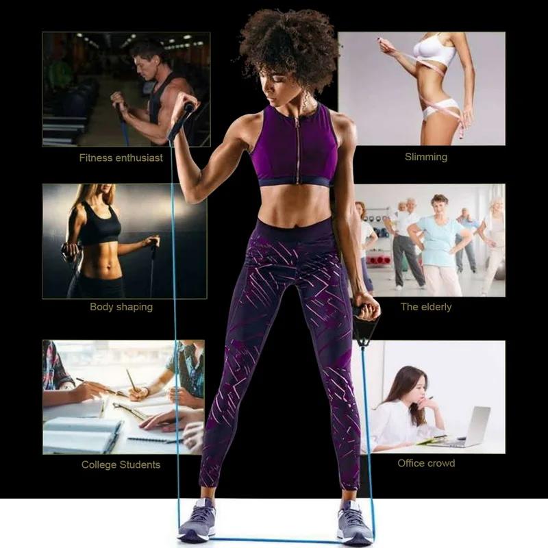 5 Levels Elastic Band Yoga Pull Rope Elastic Gym Fitness Exercise Tube Band With Handles For Home Workouts Strength Training