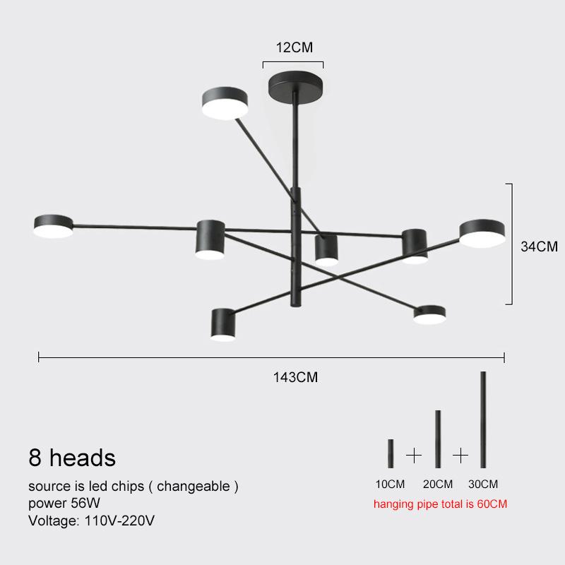 Modern Led Chandelier Lighting Fixture For Living Room Gold Black Art Restaurant Hanging Lamp Bedroom Home Lustres Suspension