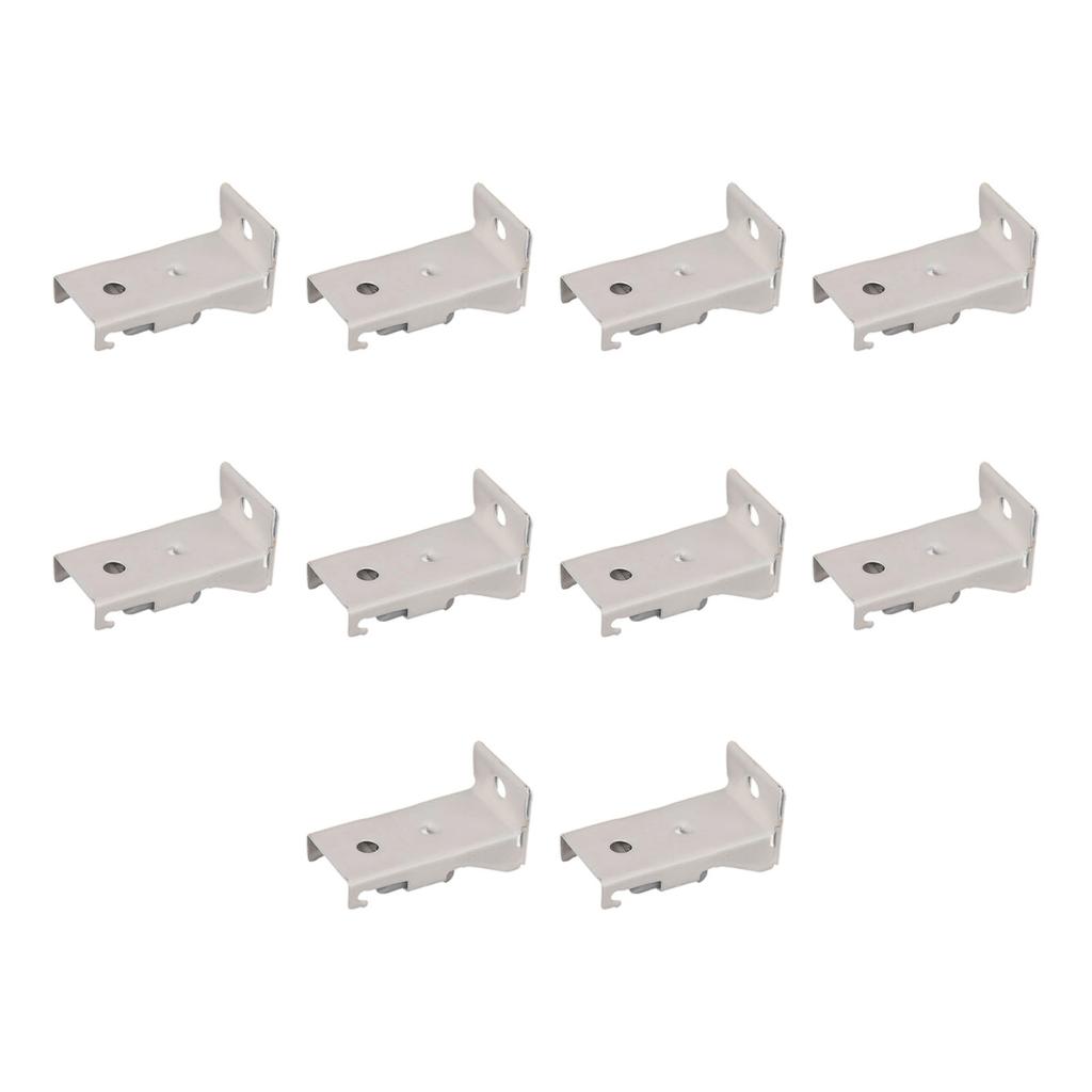 10 Pezzi Staffe per Binario per Tende Montate Lateralmente Metallo Robusto Supporto a Parete Clip Supporto per Binari Tende per Arredamento Casa