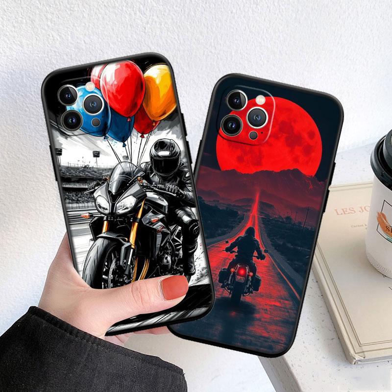 LO95 Motorcycle Racing Soft Shell Phone Case for iPhone SE X XS XR 11 16E 17 Pro Max Air 8 7 6 6s Plus