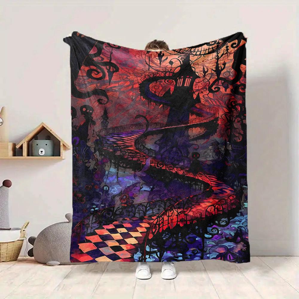 1pc Whimsical Fantasy Blanket, Lightweight Flannel Throw Blanket for Sofa, Bed, Travel, Camping, Living Room, Office, Couch, Chair, and Bed