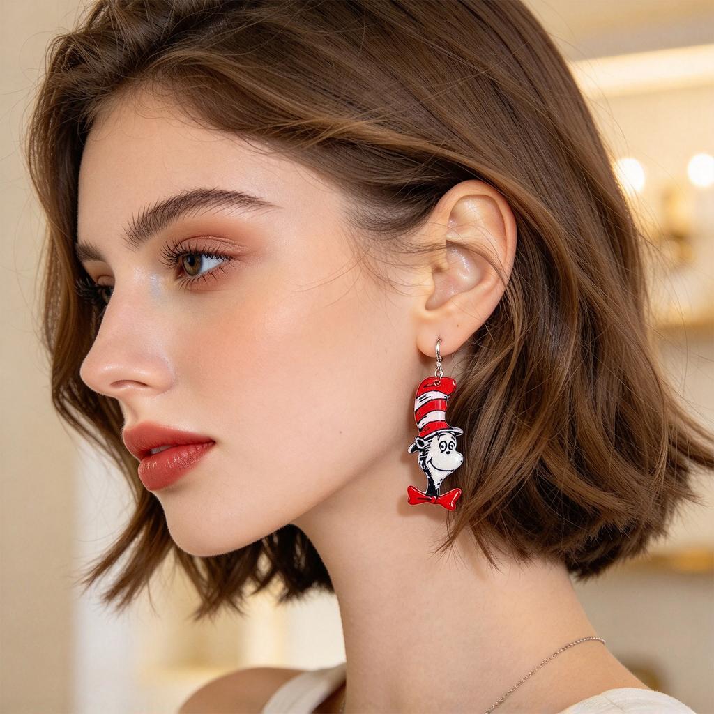 Women's Novelty Acrylic Dangle Earrings Cute Jewelry for Everyday Wear