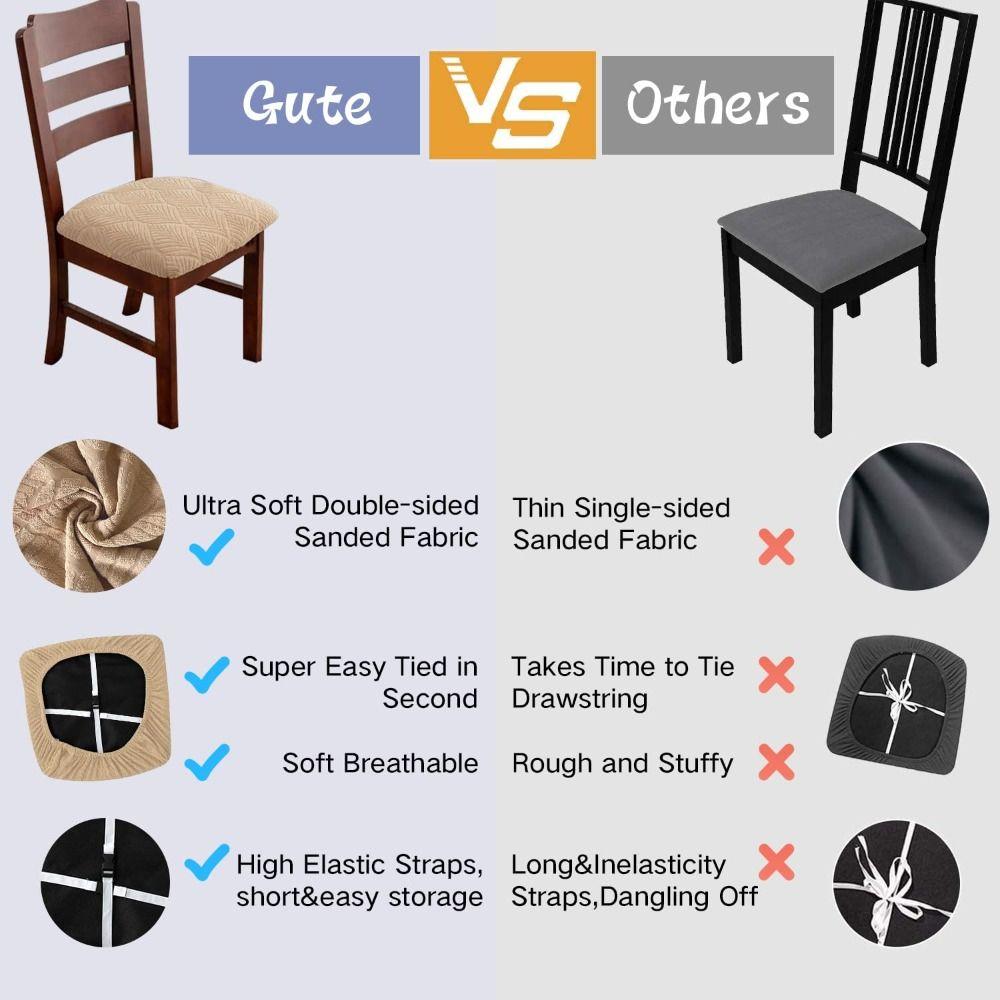 Stain Resistant Dining Chair Covers Waterproof Oil-proof Seat Protector Pet Claw Resistant Scratch Resistant