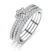 White Gold Glamorous Platinum Rings for Women with Carat D Color Moissanite Diamond and Baguette Diamonds Jewelry
